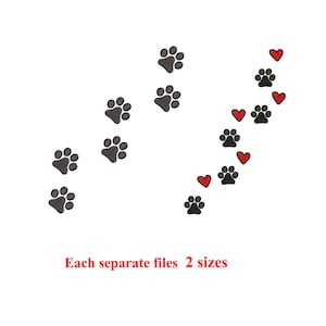 Paw Print Heart Embroidery Design, Pet Lover Gift (Digital Download)