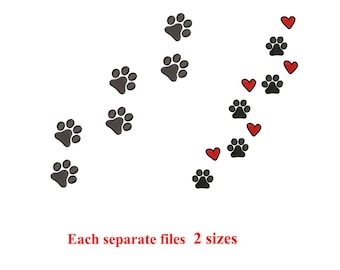 Paw Print Heart Embroidery Design, Pet Lover Gift (Digital Download)