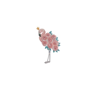 Floral Flamingo crown Machine embroidery design / Flamingo Crown / Floral flamingo Crown