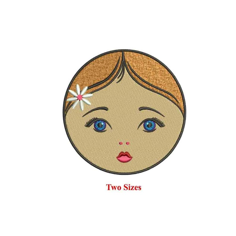 Doll Face Machine Embroidery Design / Beautiful Face / Face With