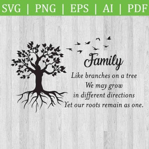 Famille comme des branches sur un arbre SVG Circuit files / Family tree PNG File / Love