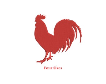 Rooster Machine embroidery design / farmer / Gallo / Rooster farmer / silhouette /Four sizes / 1 ,2,3,4 Inches