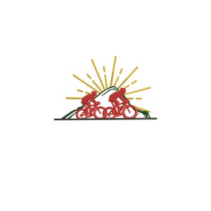 Mountain Cycling with sunrise  machine embroidery design / Adventure cycling / Cycle / Adventure / Mountain / Sunrise