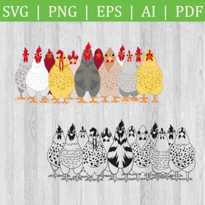 Chicken bundle SVG Circuit files / Farm chicken / PNG file