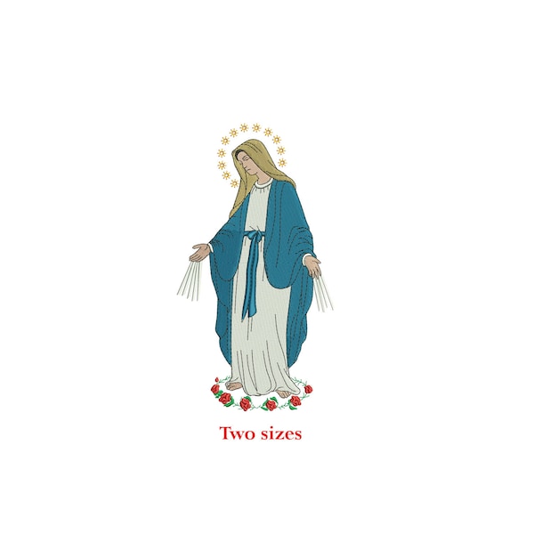 Virgin blessed Mary machine embroidery design /  Lady of Guadalupe / Virgen del Guadalupe / Marry / Two sizes