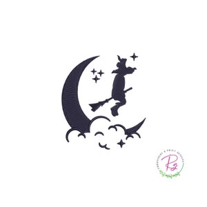 Hallows eve with moon embroidery Design / Machine embroidery / Halloween Eve with moon / Halloween day / Eve with moon star on sky /Moon eve