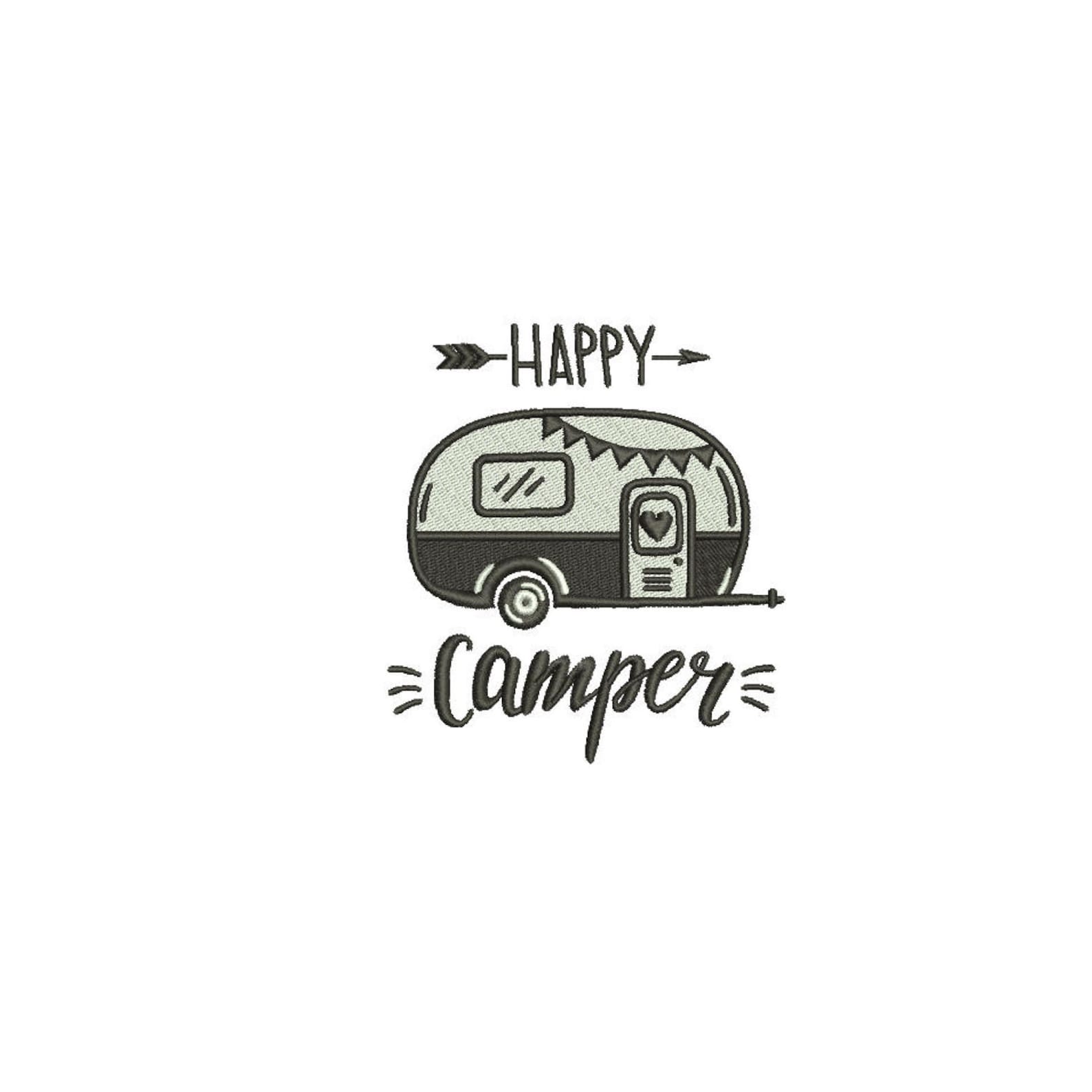Happy Camper Machine Embroidery Design / Camping / Glamping / Summer ...