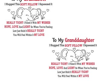 Grandson/Granddaughter Hugged Pillow SVG | PNG (Digital Download)
