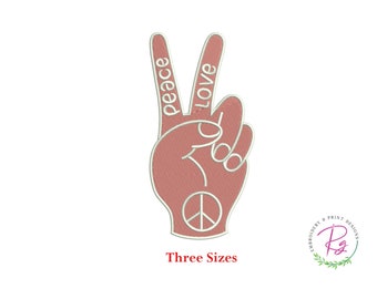 Peace Love Hand Embroidery Design (Digital Download)
