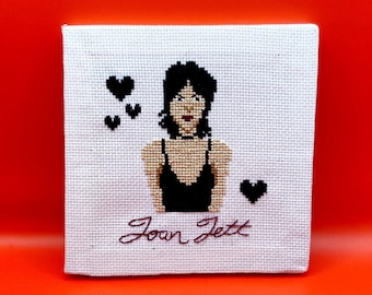 Joan Jett & the Blackhearts Cross Stitch Art Piece