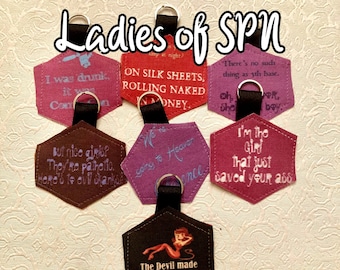 Supernatural Women Ruby Meg Bela Abbaddon Rowena Charlie Keychain