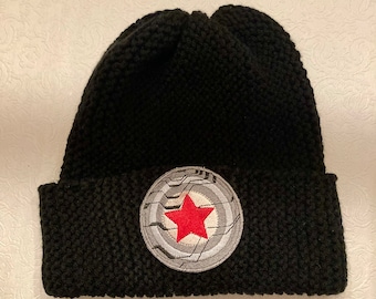 Bucky Barnes Winter Soldier Hand-Knit Black Beanie Hat
