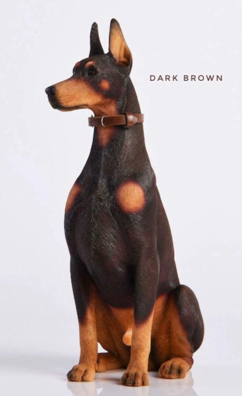 sparkly doberman statue