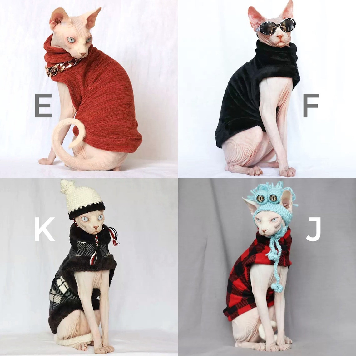 Sphynx winter clothes costume fleece cotton Etsy