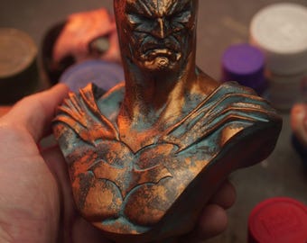 Knight of the Night Bust Sculpture Antique Patina paint variant