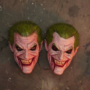handmade sculpture bust, hand painted sculpture art, hand painted Joker Dracula Clown