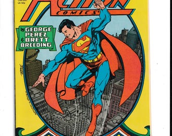 ACTION COMICS #643 (1989) Portada homenaje a Superman #1 de George Pérez DC Comics