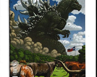 Godzilla vs. América: Texas #1 (2026) Portada de Matt Frank IDW Publishing