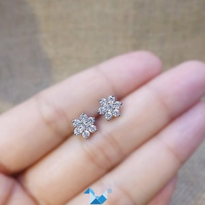 Cubic Zirconia / Sterling Silver 925 Earrings / Rhodium plated Nickel-Free / MadDuckJewels ER2106