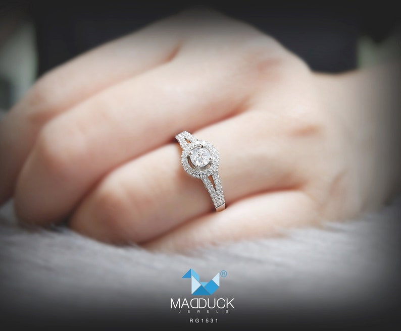 0.23 Cts Cubic Zirconia Sterling Silver 925 Ring Rhodium plated Nickel-Free MadDuckJewels RG1531