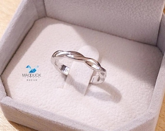 Alianza de boda lisa de plata de ley 925, anillo apilable de ajuste cómodo, anillo de promesa minimalista, banda unisex, RG2125
