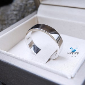 Sterling Silver 925 Ring / 6.0 mm. Comfort fit / Wedding band / Rhodium plated Nickel-Free / MadDuckJewels RG1479