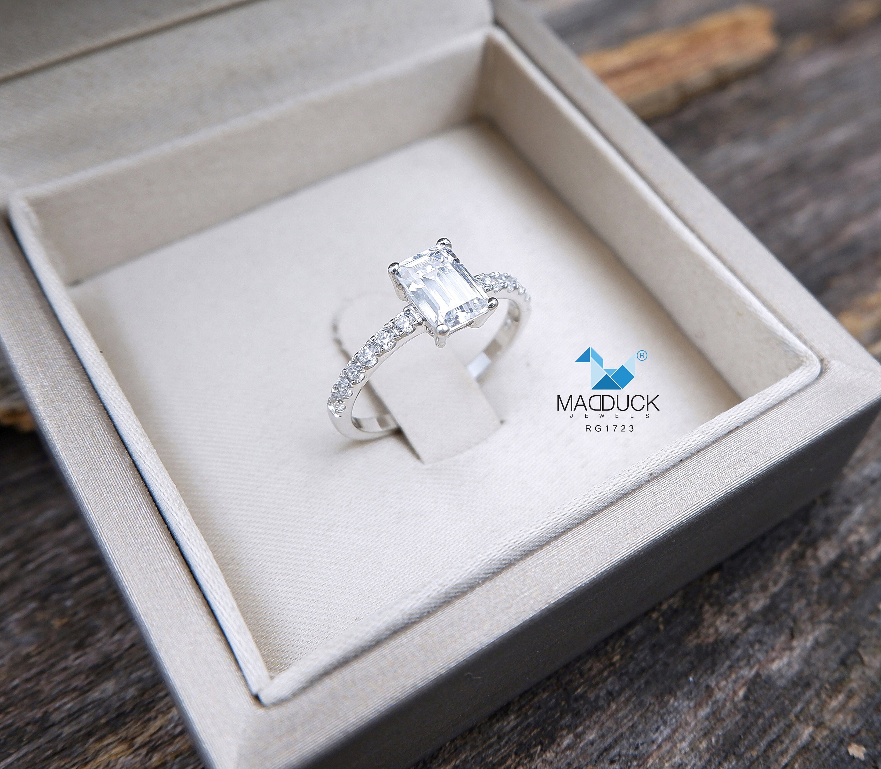 MAPPON REED ゆりえ　5本セット　ロレー重め 5x7 Mm. Emerald Cut Cubic Zirconia / Sterling Silver 925