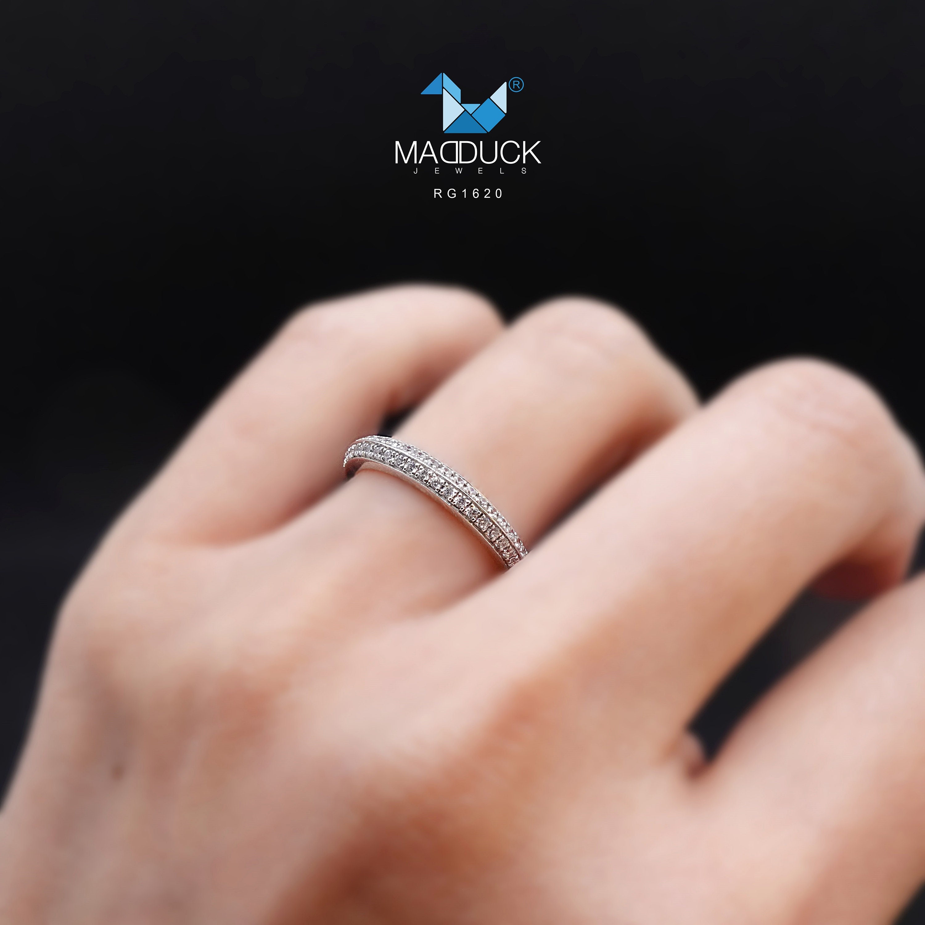 Cubic Zirconia / Sterling Silver 925 Ring / Rhodium Plated Cubic Zirconia / Sterling Silver 925 Ring / Rhodium Plated