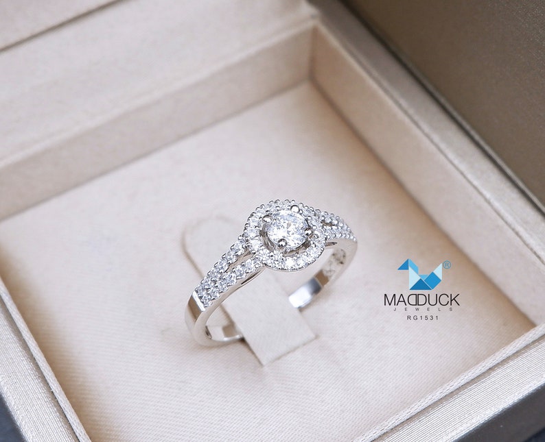 0.23 Cts Cubic Zirconia Sterling Silver 925 Ring Rhodium plated Nickel-Free MadDuckJewels RG1531