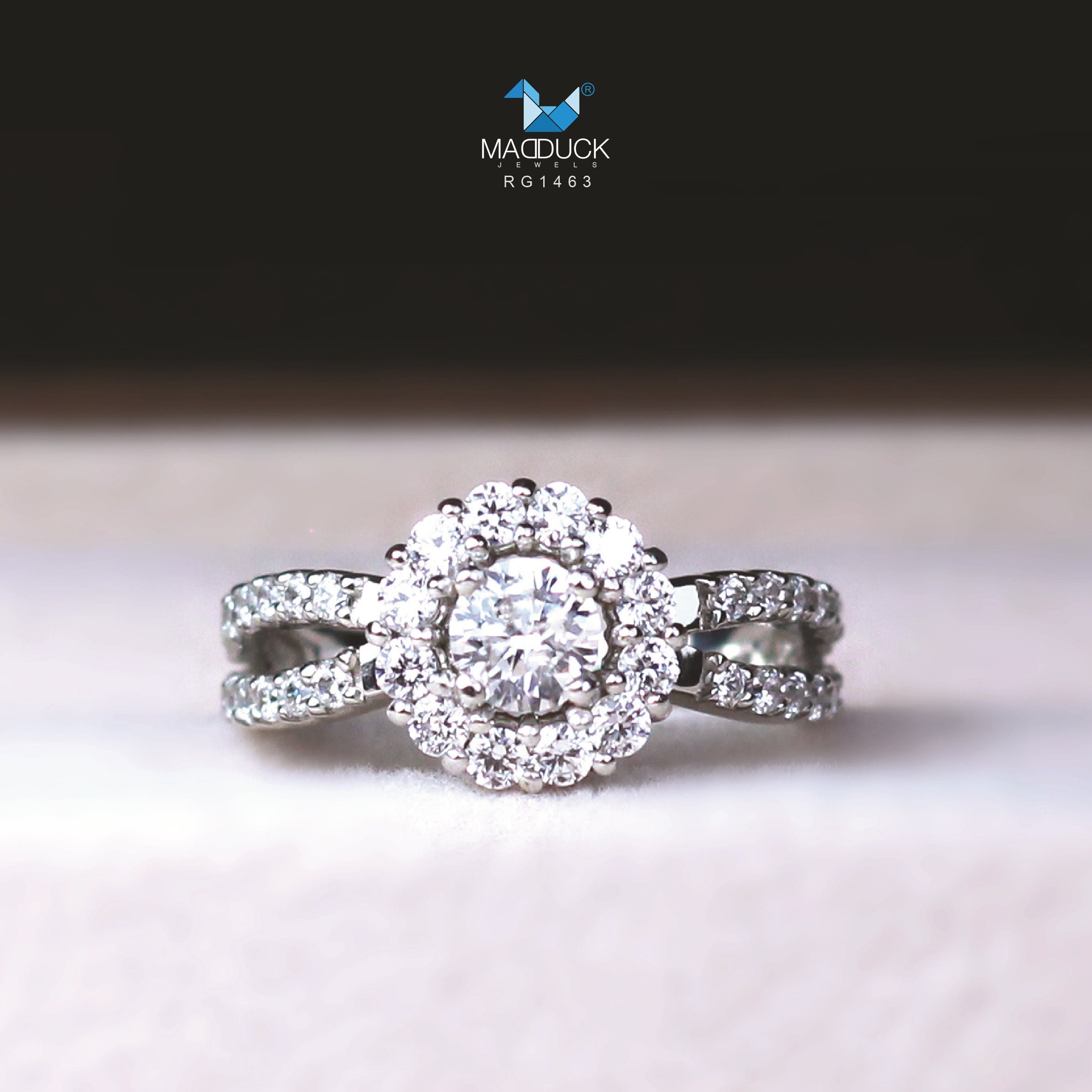0.40 Cts Cubic Zirconia / Sterling Silver 925 Ring / Rhodium 0.40 Cts Cubic Zirconia / Sterling Silver 925 Ring / Rhodium