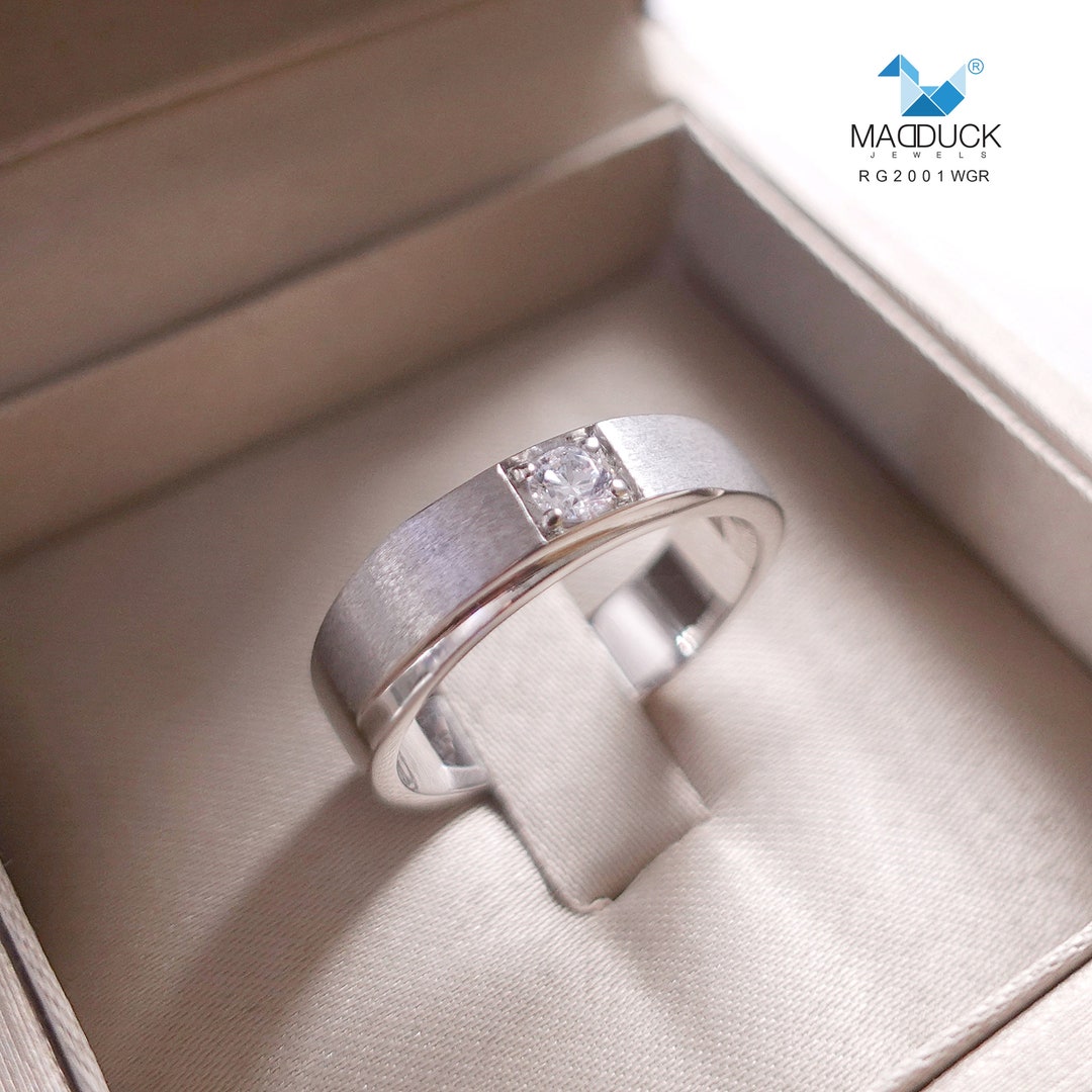 アクセサリーその他 1MILLIONNEWHOODIE Greyone size 0.16 Cts Cubic Zirconia / Sterling Silver 925 Ring / Rhodium
