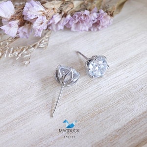 1.50 Carat Cubic Zirconia / Sterling Silver 925 Earrings / Rhodium plated Nickel-Free / MadDuckJewels ER2105