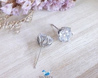1.50 Carat Cubic Zirconia / Sterling Silver 925 Earrings / Rhodium plated Nickel-Free / MadDuckJewels ER2105