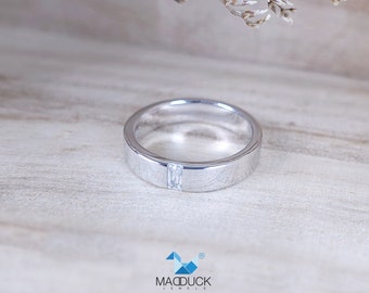 2x4mm BAGUETTE  cut Cubic Zirconia / Sterling Silver 925 Ring / Rhodium plated Nickel-Free / MadDuckJewels RG1564