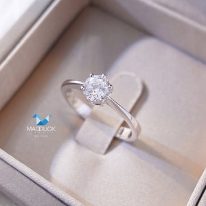 0.50 Cts Cubic Zirconia / Sterling Silver 925 Ring / Rhodium plated Nickel-Free / MadDuckJewels RG1505 image 2