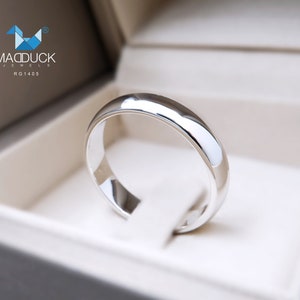 Sterling Silver 925 Ring / 6.0 mm. Comfort fit / Wedding band / Rhodium plated Nickel-Free / MadDuckJewels RG1405