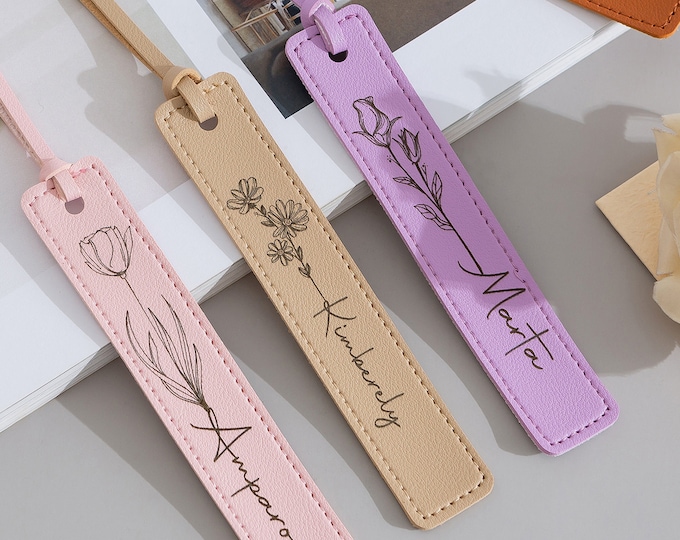 Personalized Leather Bookmark,Custom Name Bookmark,Gifts for Readers,Bridesmaid Gift,Wedding Gift