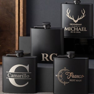 Custom 6oz Flask,Engraved Flask,Groomsmen Gifts,Wedding Party Favors,Gift for Dad