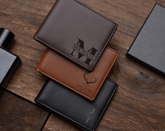 Carteras grabadas personalizadas, Cartera de cuero para hombre, Regalos para padrinos de boda, Regalos para fiestas, Recuerdos para bodas, Regalos para papás, Regalos de cumpleaños