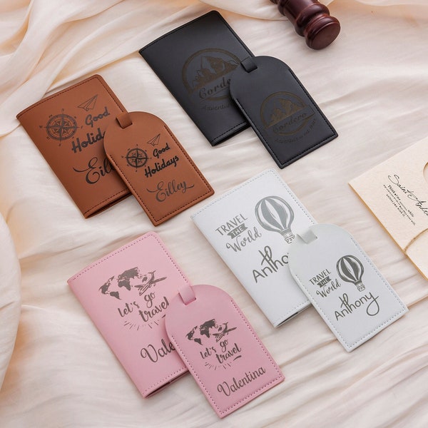 Custom Luggage Tags,Custom Passport Luggage Set,Maid of Honor Gift,Passport Gift,Bridal Party Favors,Thank You Gift,Birthday Gift
