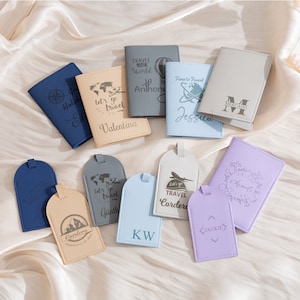 Ensemble de bagages passeport personnalisé,Étiquettes à bagage personnalisées,Cadeau de demoiselle d'honneur,Cadeau passeport,Cadeaux pour mariage,Cadeau de remerciement,Cadeau d'anniversaire