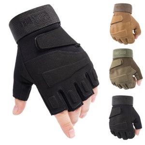 Army Tactical Fingerless Gloves Men Anti-skid Half Finger 