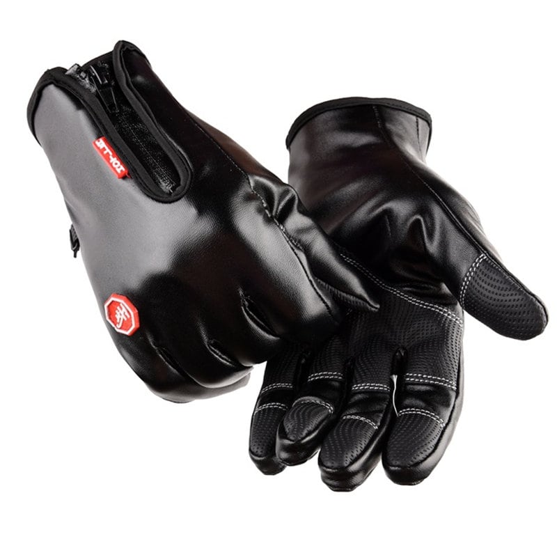 Full Finger Zipper Gloves Pu Leather Touch Screen Men and Etsy