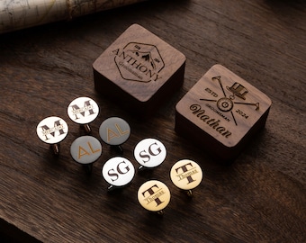 Personalized Cuff Links Gift,Cufflink With Box,Groomsmen Proposal,Gift for Dad,Boyfriend Gifts,Wedding Day Gift