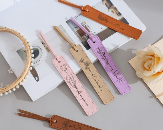 Personalized Leather Bookmark,Custom Name Bookmark,Gifts for Readers,Bridesmaid Gift,Wedding Gift
