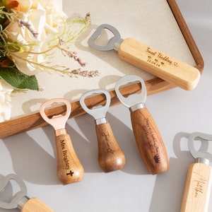 Custom Bottle Opener Gift,Boyfriend Gift,Wedding Favors,Wood Bottle Opener,Custom Logo Gift,Gift For Groomsman,Beer Gifts