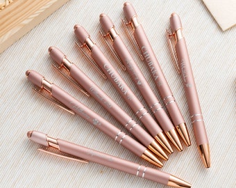 Personalisierter Rose Gold Stift, Geschenk Stifte für Frauen, Benutzerdefinierte Stifte Masse, Gravur benutzerdefinierten Stift, Party Geschenke, Brautjungfer Geschenkidee