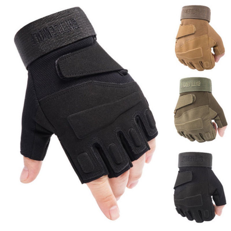 Guantes tácticos para hombres militares, cómodos, transpirables,  antideslizantes, de verano, medio dedo, guantes de trabajo, para hombres y  mujeres