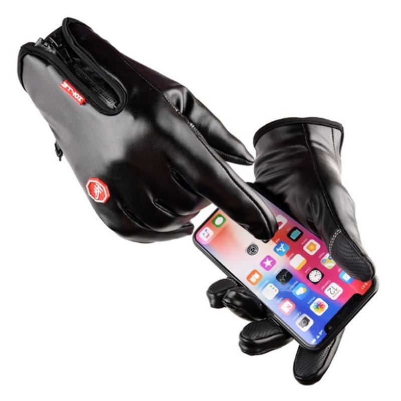Full Finger Zipper Gloves Pu Leather Touch Screen Men and Etsy