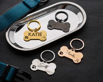 KSZ in Acciaio Inox Pet ID Etichette, Etichette e del Cane Gatto Etichette Personalizzato. Anteriore e Posteriore Engraving. Vari Colori (Oro, Rotondo(s